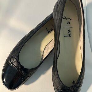 FSLNY Black Quilted Ballet Flats